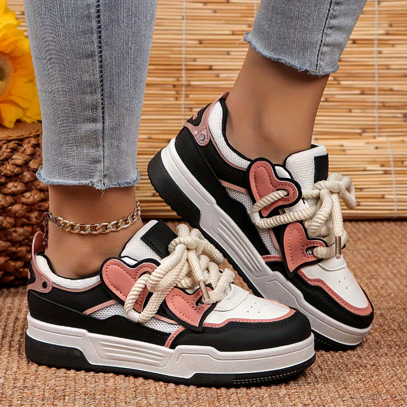 Tênis Feminino Black White Pink Sneaker