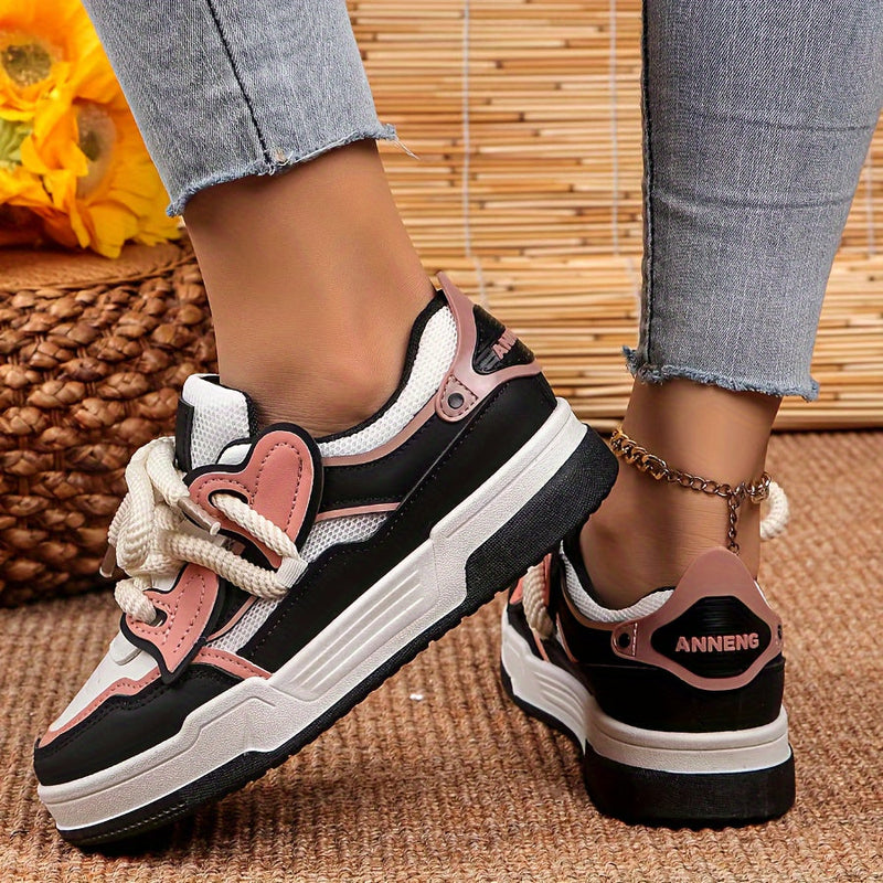Tênis Feminino Black White Pink Sneaker