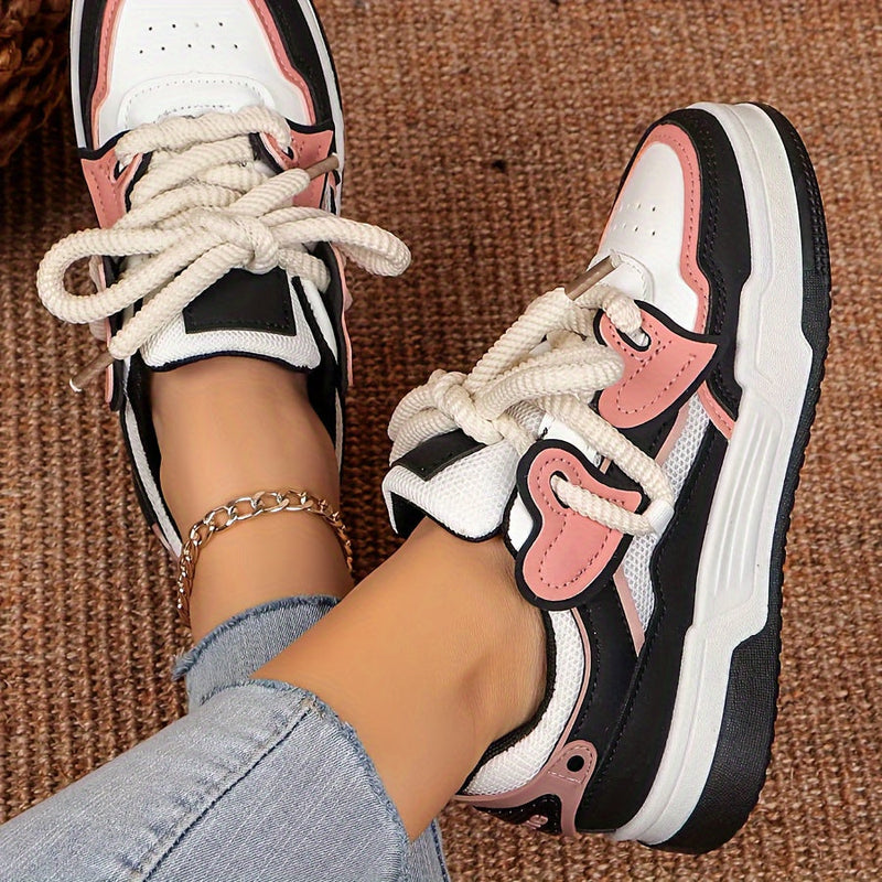 Tênis Feminino Black White Pink Sneaker