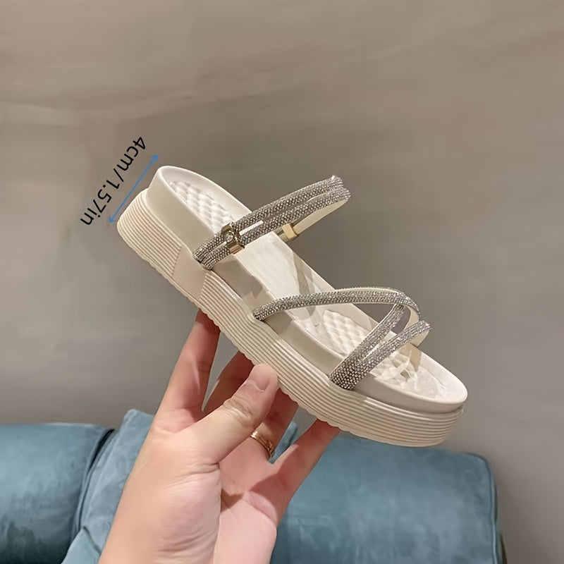 Sandália Plataforma Beige Comfort